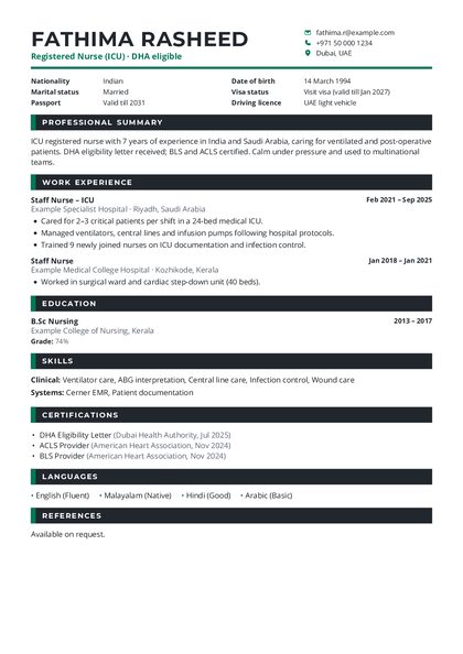 Block Emerald Bold CV template preview