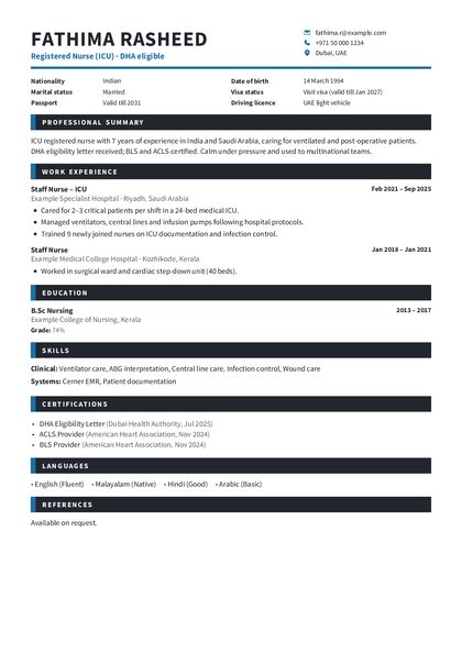 Block Sky Clean CV template preview