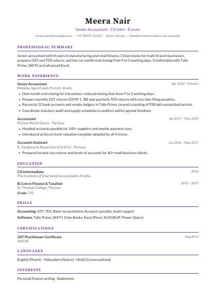 Classic Plum Elegant CV template