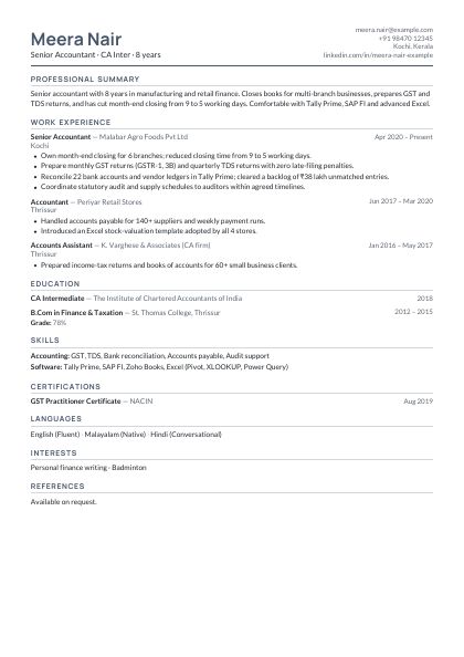 Compact Slate Geo CV template