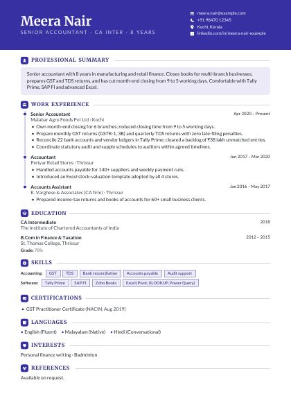 Corporate Indigo Book CV template