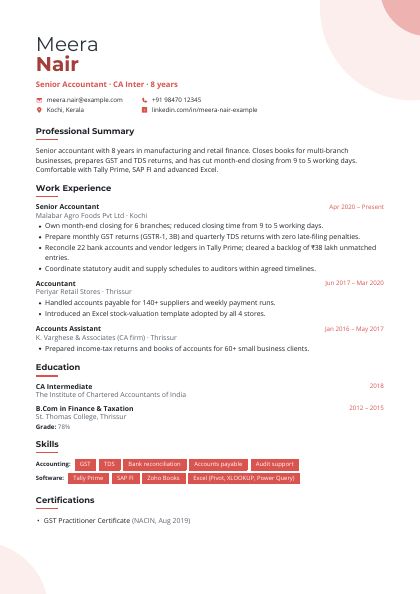 Creative Coral Bold CV template