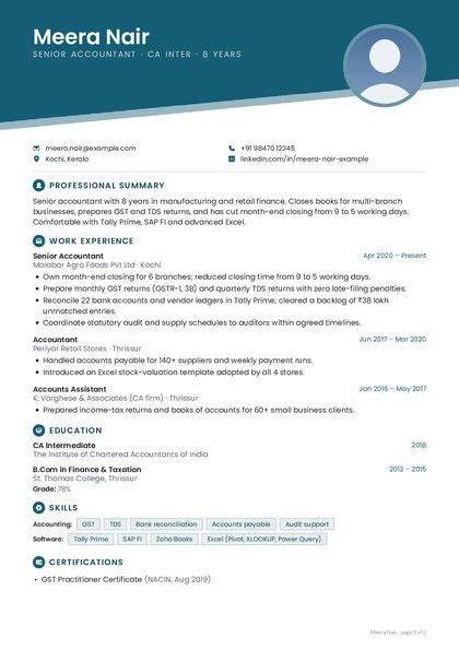 Diagonal Petrol CV template preview