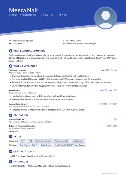 Diagonal Royal Blue CV template preview