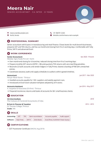 Diagonal Wine Bold CV template preview
