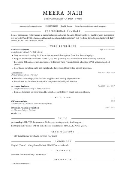 Elegant Ink Serif CV template