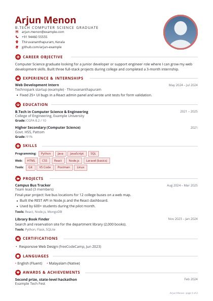 Graduate Crimson Open CV template