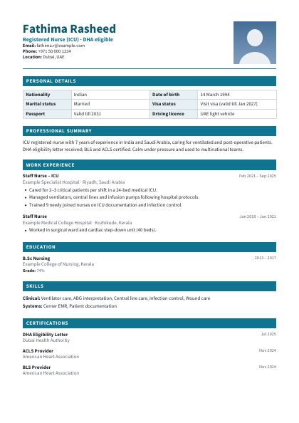 Gulf Format Ocean Clean CV template