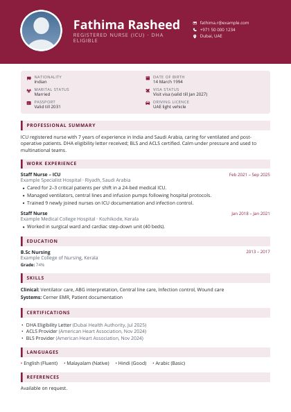 Gulf Modern Burgundy Open CV template