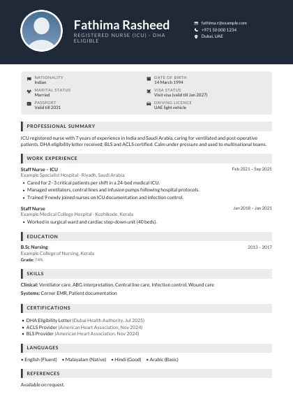 Gulf Modern Charcoal Dark CV template