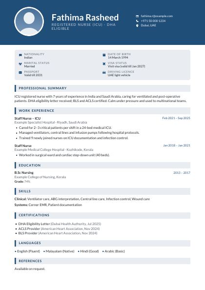 Gulf Modern Navy CV template