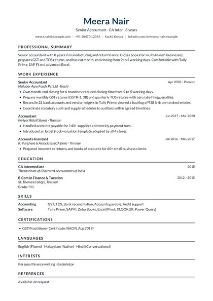 Harvard Navy CV template preview