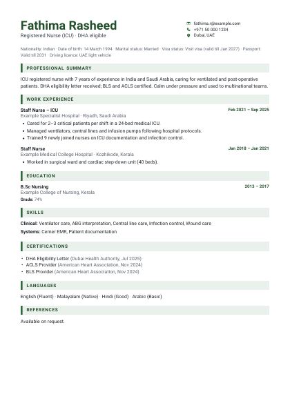 Section Bars Forest CV template