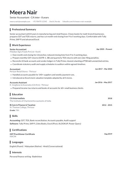Modern Ink CV template