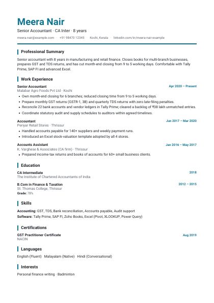 Modern Ocean Sharp CV template