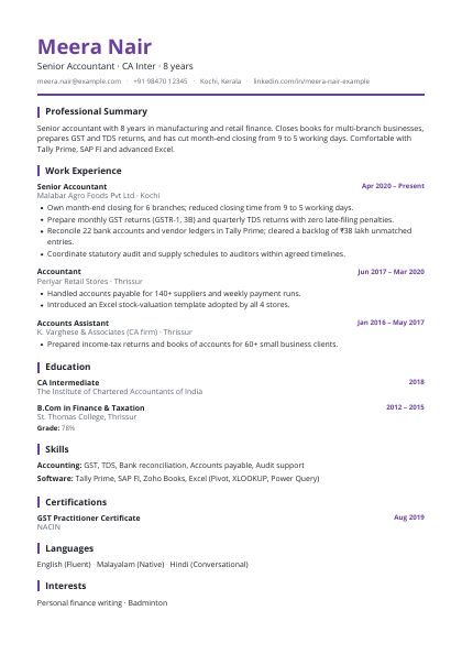 Modern Plum Open CV template