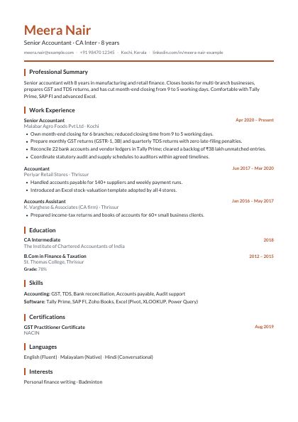 Modern Rust CV template