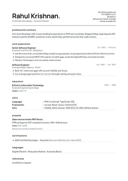 Mono Cobalt Geo CV template preview