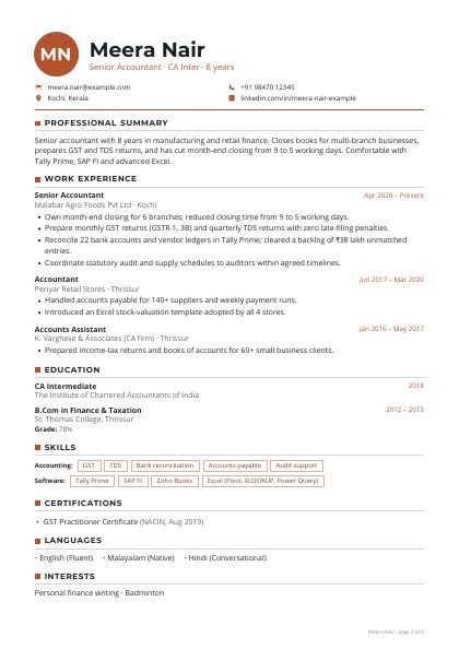 Monogram Rust CV template
