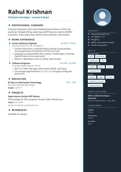 Navigator Ocean CV template preview