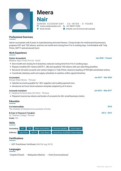 Offset Ocean Sharp CV template preview