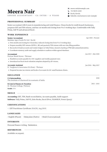 Professional Coffee Serif CV template