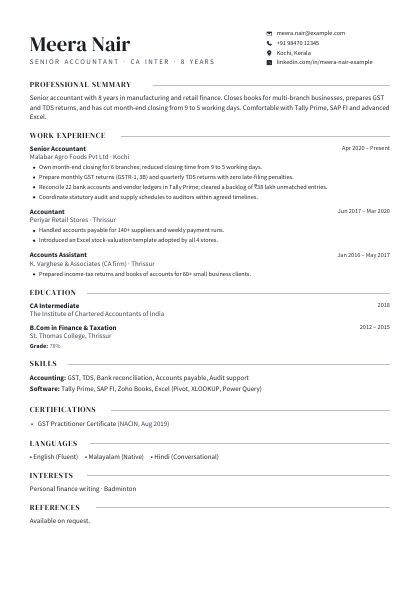 Professional Ink CV template