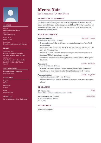 Sidebar Burgundy Elegant