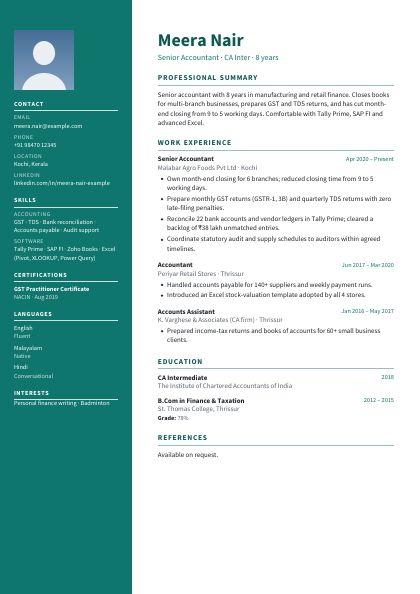 Sidebar Teal Clean
