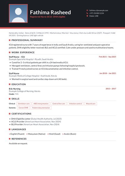 Studio Coral CV template preview