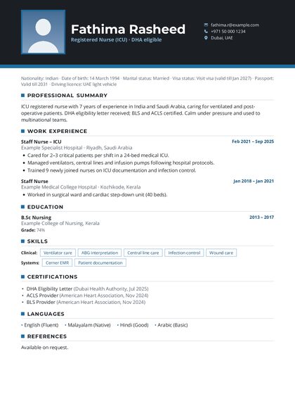 Studio Sky Bold CV template preview