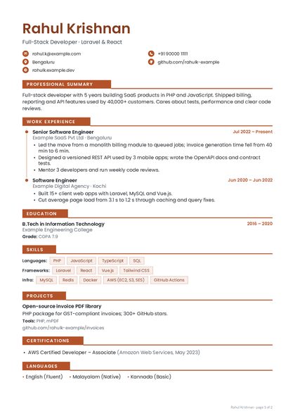 Tabs Rust Round CV template preview